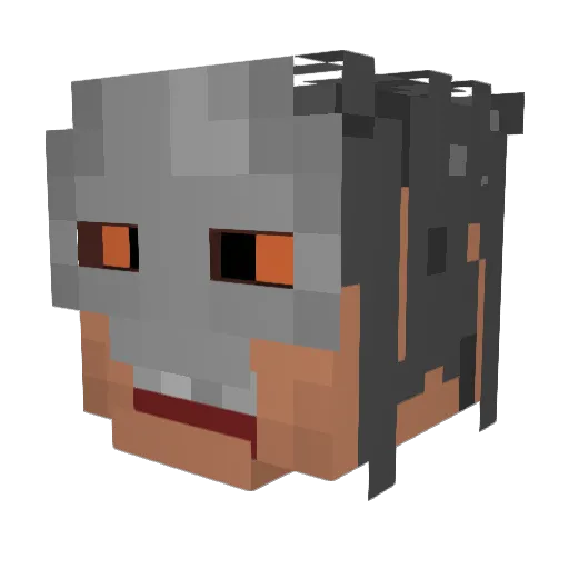 APV_o Minecraft avatar head, 3D render