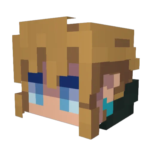APartTimeHuman Minecraft avatar head, 3D render