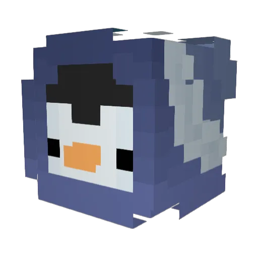APenguin01 Minecraft avatar head, 3D render