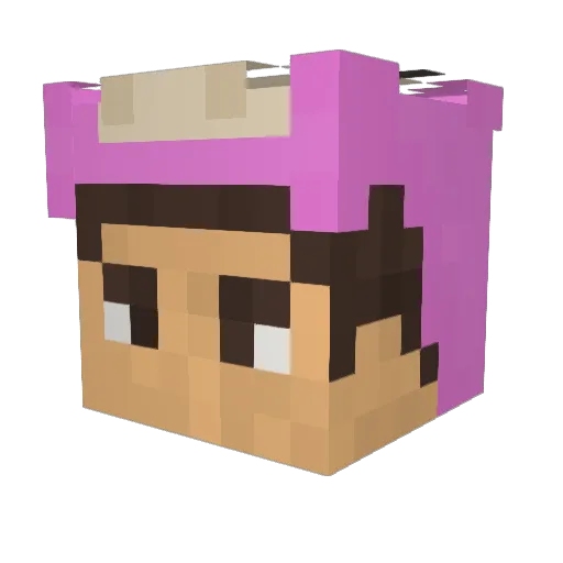 APinkSnorlax Minecraft avatar head, 3D render