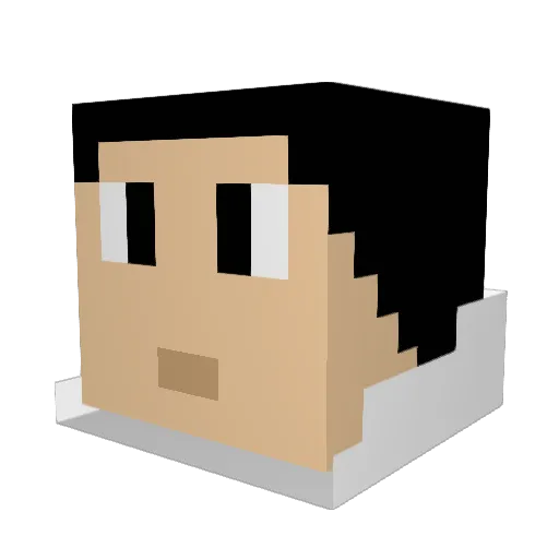 APlayZ272 Minecraft avatar head, 3D render