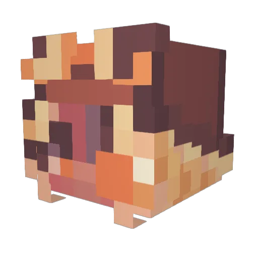 APureVanilla Minecraft avatar head, 3D render