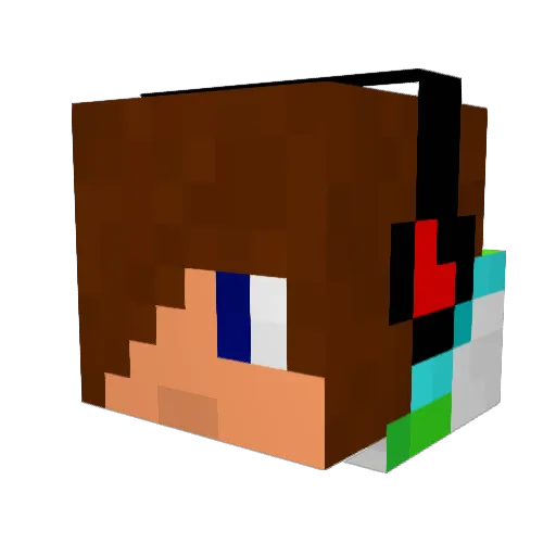 AQUAMINER21 Minecraft avatar head, 3D render