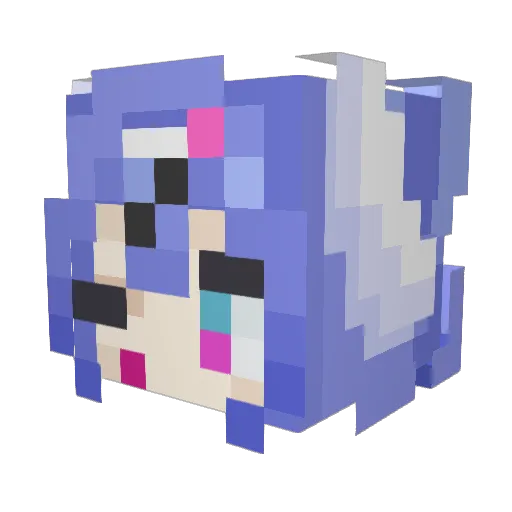AR1Mashiro Minecraft avatar head, 3D render