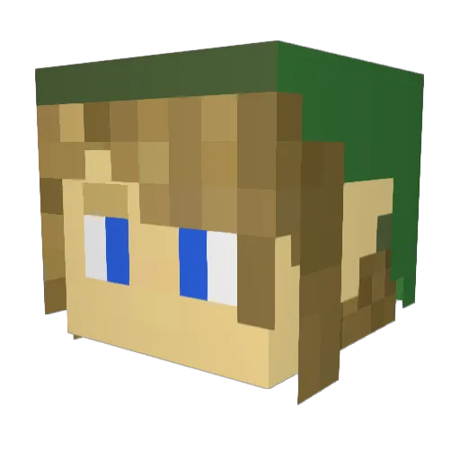 AR47 Minecraft avatar head, 3D render