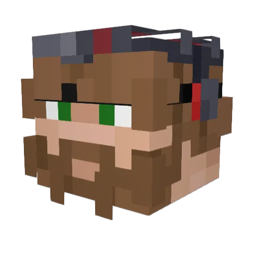 ARAYOB Minecraft avatar head, 3D render