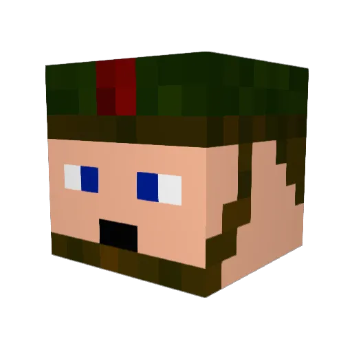 ARMA1 Minecraft avatar head, 3D render