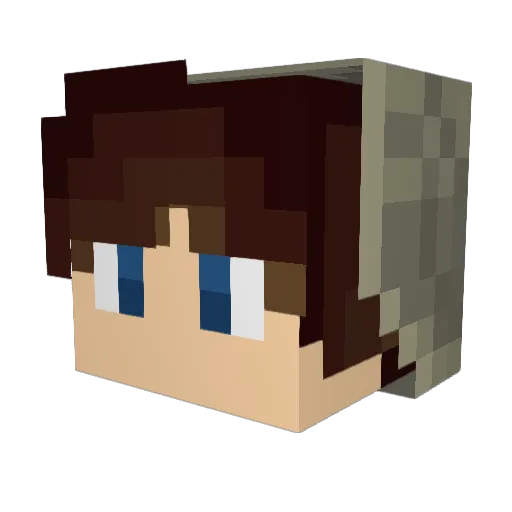 ARNIMU Minecraft avatar head, 3D render