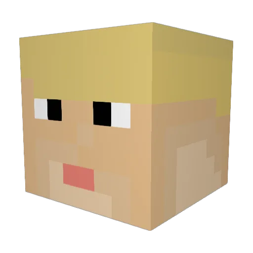 ARTAO7 Minecraft avatar head, 3D render
