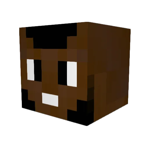 ARY1028_ Minecraft avatar head, 3D render