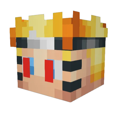AR_SA Minecraft avatar head, 3D render