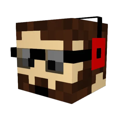 ARainbow Minecraft avatar head, 3D render