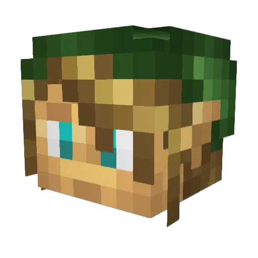 AS131 Minecraft avatar head, 3D render
