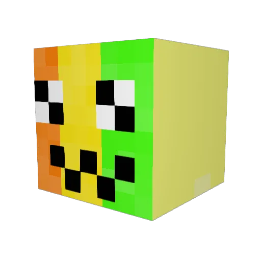 ASDFG Minecraft avatar head, 3D render