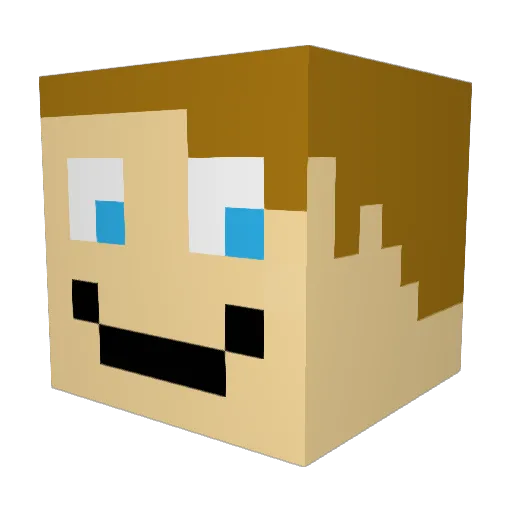 ASHDM43 Minecraft avatar head, 3D render