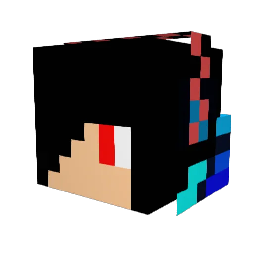 ASHMINATOR Minecraft avatar head, 3D render