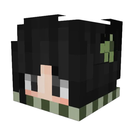 ASH_22 Minecraft avatar head, 3D render