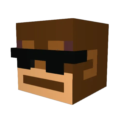 ASH_6432 Minecraft avatar head, 3D render