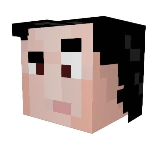 ASPUMANTE Minecraft avatar head, 3D render