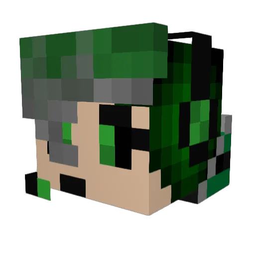 ASSE_2007 Minecraft avatar head, 3D render