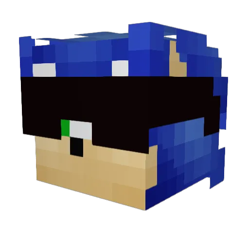 ASSGER Minecraft avatar head, 3D render
