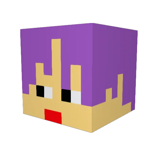 ASUKA6943 Minecraft avatar head, 3D render