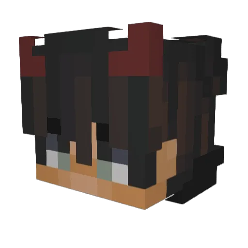 ASXVZN00 Minecraft avatar head, 3D render