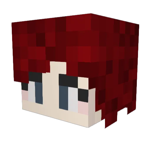 ASmolKitsune Minecraft avatar head, 3D render