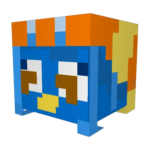 AT10GHz Minecraft avatar head, 3D render