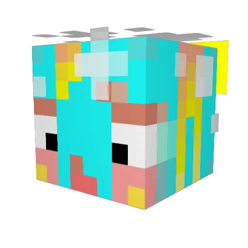 ATAMA_9 Minecraft avatar head, 3D render