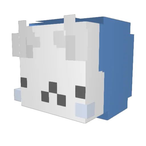 ATEPO Minecraft avatar head, 3D render