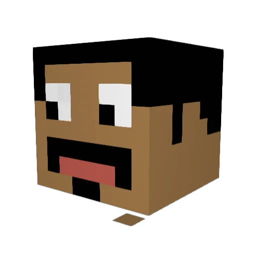 ATG076 Minecraft avatar head, 3D render