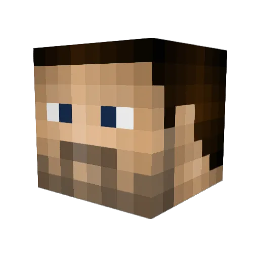 ATLstyle Minecraft avatar head, 3D render