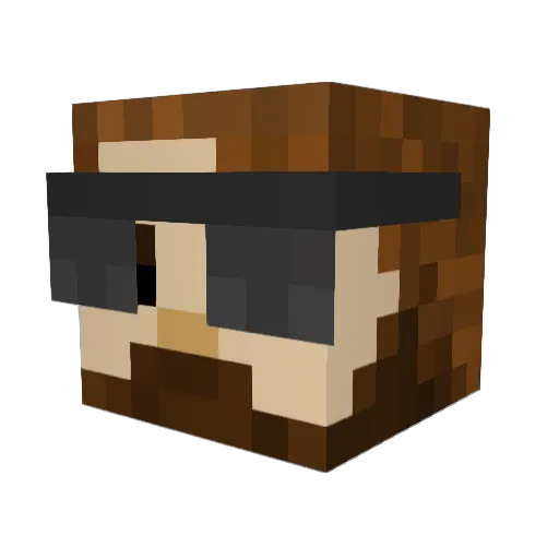 ATO097 Minecraft avatar head, 3D render