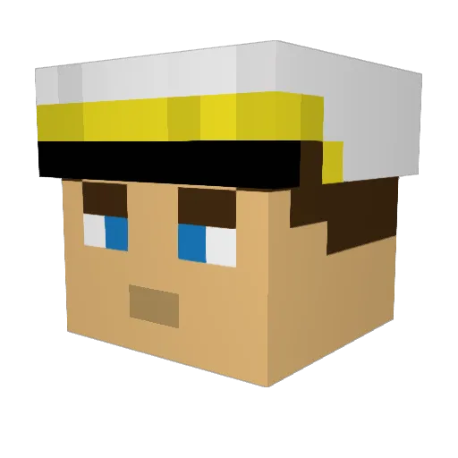 ATPtrainMan Minecraft avatar head, 3D render