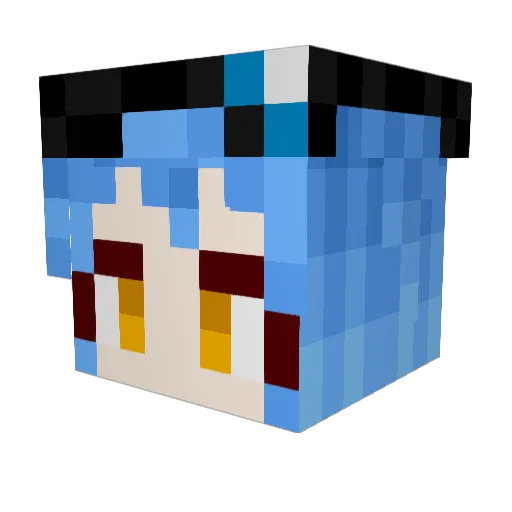 ATRI01 Minecraft avatar head, 3D render