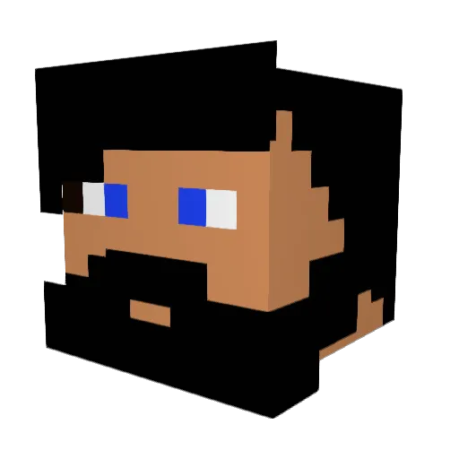 ATTENDEDBLUB Minecraft avatar head, 3D render
