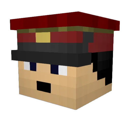 ATVR Minecraft avatar head, 3D render