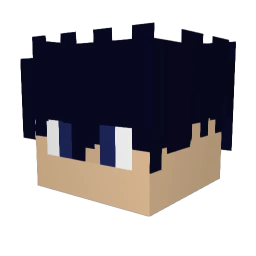 ATZak Minecraft avatar head, 3D render