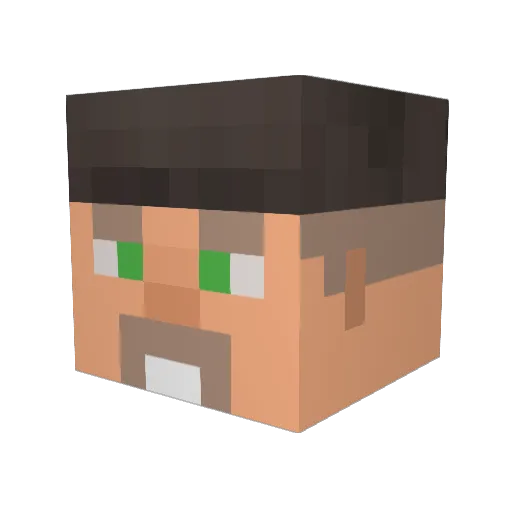 ATheMagnificent Minecraft avatar head, 3D render
