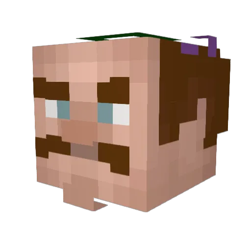 ATicketToRide Minecraft avatar head, 3D render