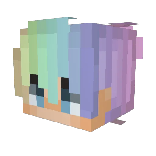 AUS_THEK Minecraft avatar head, 3D render