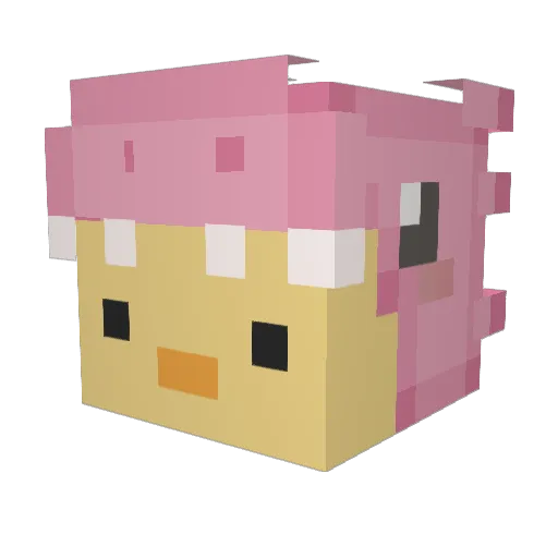 AUWEHOT Minecraft avatar head, 3D render