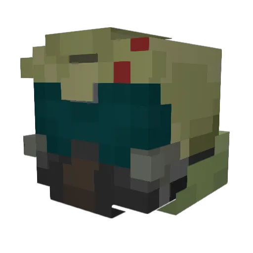 AVX10 Minecraft avatar head, 3D render