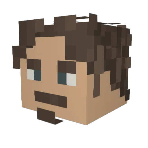 AVisionInMind Minecraft avatar head, 3D render