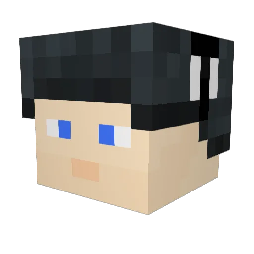 AVlZO Minecraft avatar head, 3D render