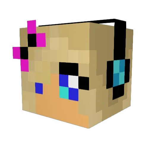 AWESOMEHENN Minecraft avatar head, 3D render