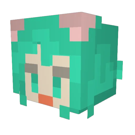 AWPNekoworks Minecraft avatar head, 3D render