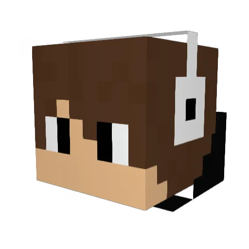 AW_zun Minecraft avatar head, 3D render