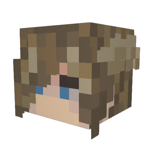 AWoj Minecraft avatar head, 3D render